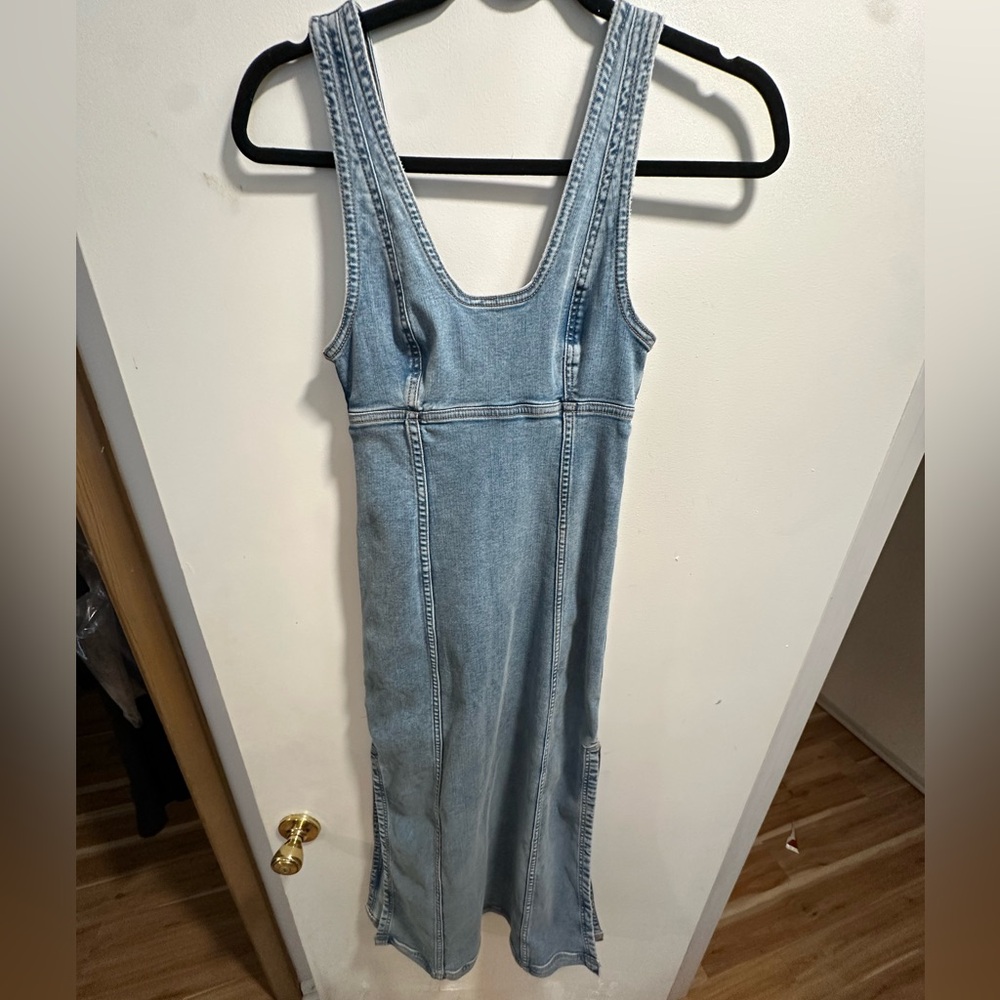 Y2K American Eagle Light Blue Denim maxi dress